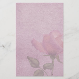 Pink Rose Parchment Stationery