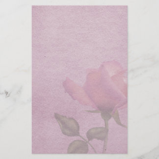 Pink Rose Parchment Stationery