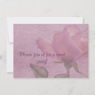 Pink Rose Parchment Style Invitation