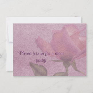 Pink Rose Parchment Style Invitation