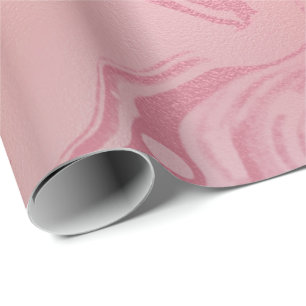 Pink Rose Pastel Cora Molten Marble Glass Abstract Wrapping Paper