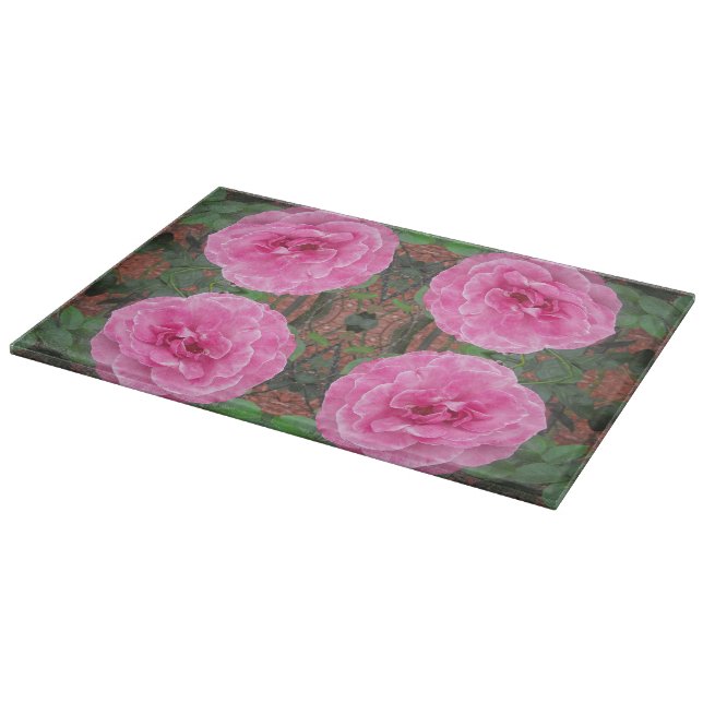 Pink Rose Pattern Cutting Board (Corner)