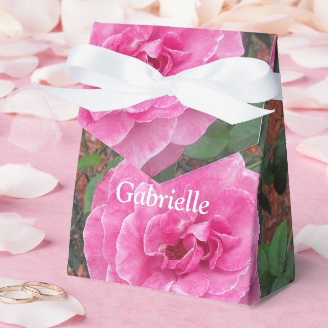 Pink Rose Pattern Favour Box (Wedding)