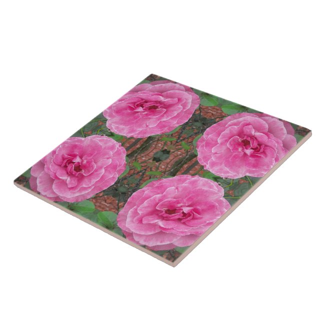 Pink Rose Pattern Tile (Side)