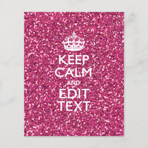 Pink Rose Personalised KEEP CALM AND Your Text Flyer