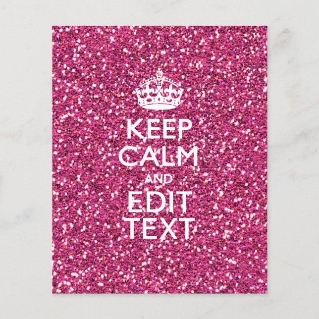 Pink Rose Personalised KEEP CALM AND Your Text Flyer (Front)