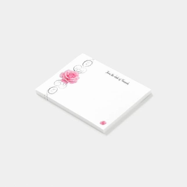 Pink Rose Personalised Notes (Angled)
