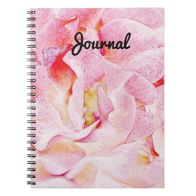 Pink Rose Petals Abstract Art Journal Notebook (Front)