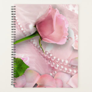Pink Rose, Petals and Pearls Planner