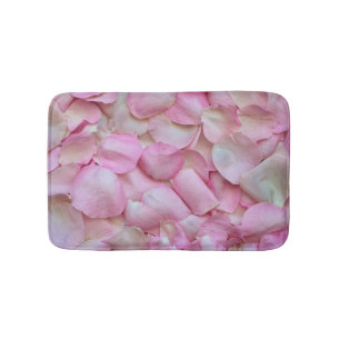 Pink Rose Petals Bath Mat