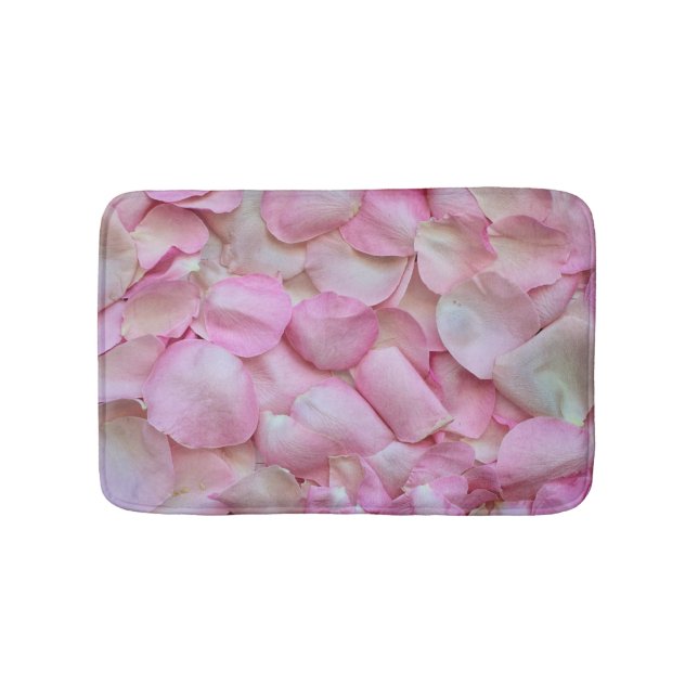 Pink Rose Petals Bath Mat (Front)