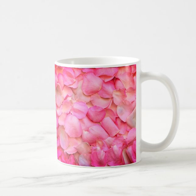 Pink Rose Petals Coffee Mug (Right)