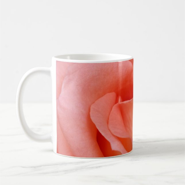 pink rose petals coffee mug (Left)