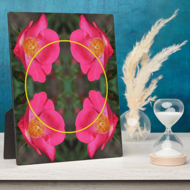 Pink Rose Petals Create Your Own Photo Plaque (Side)