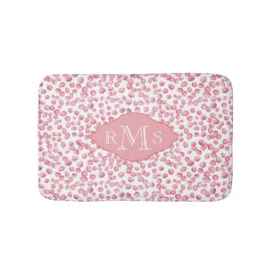 Pink rose petals custom bathroom rug