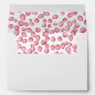 Pink rose petals custom envelopes