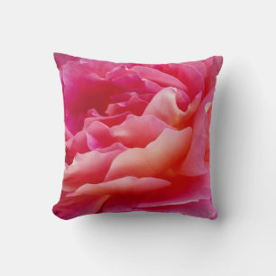 Pink Rose Petals Floral 16" Square Throw Cushion