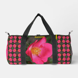Pink Rose Petals Floral Personalised Duffle Bag