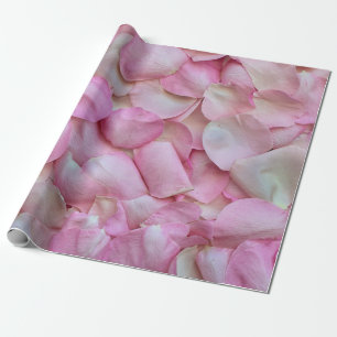 Pink Rose Petals Floral Wrapping Paper