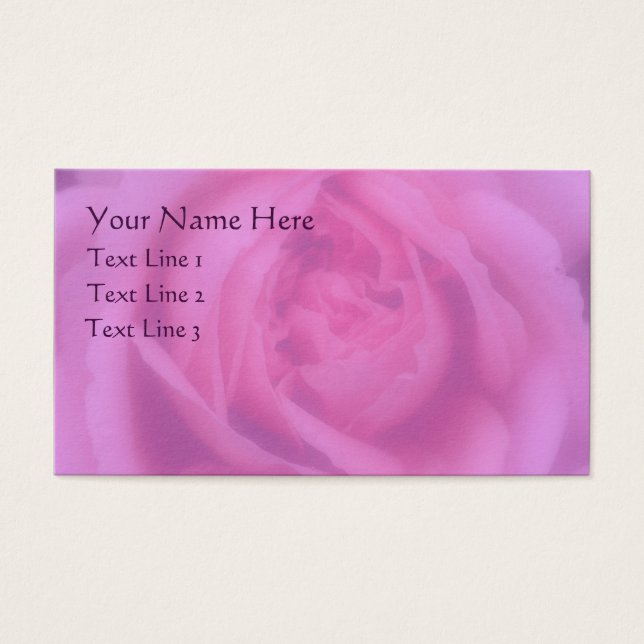 Pink Rose Petals Flower Business Card (Front)