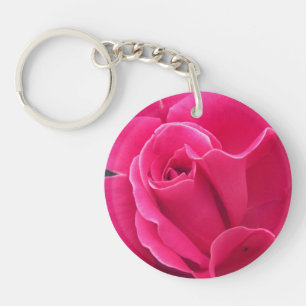 Pink Rose Petals Key Ring
