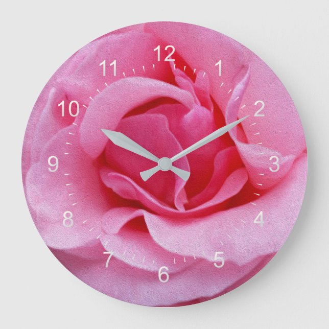 Pink rose petals large clock (Front)