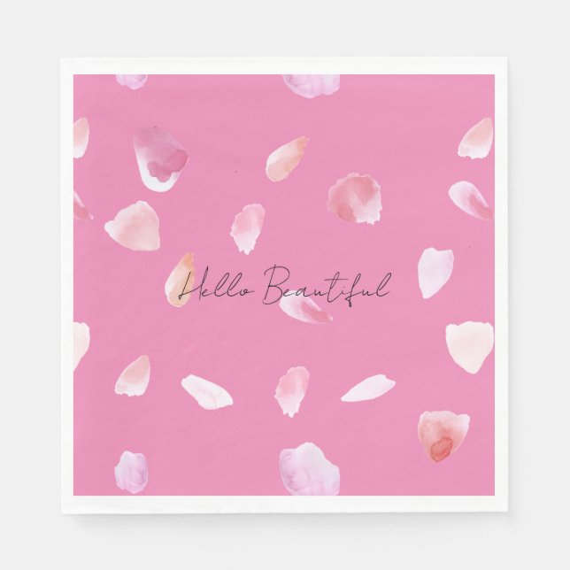Pink Rose Petals Napkin (Front)