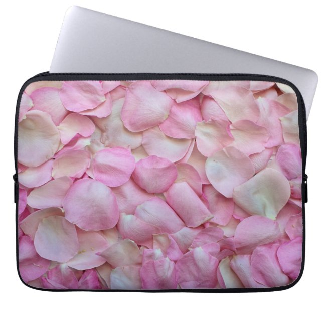 Pink Rose Petals Pattern Laptop Sleeve (Front)