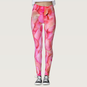 Pink Rose Petals Pattern Leggings