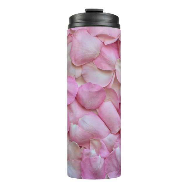 Pink Rose Petals Pattern Thermal Tumbler (Front)