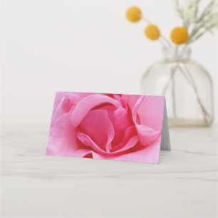 Pink rose petals place card