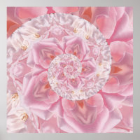 Pink Rose Petals Spiral of Love Digital Artwork
