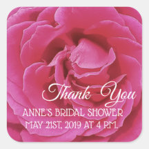 Pink Rose Photo Bridal ShowerSticker