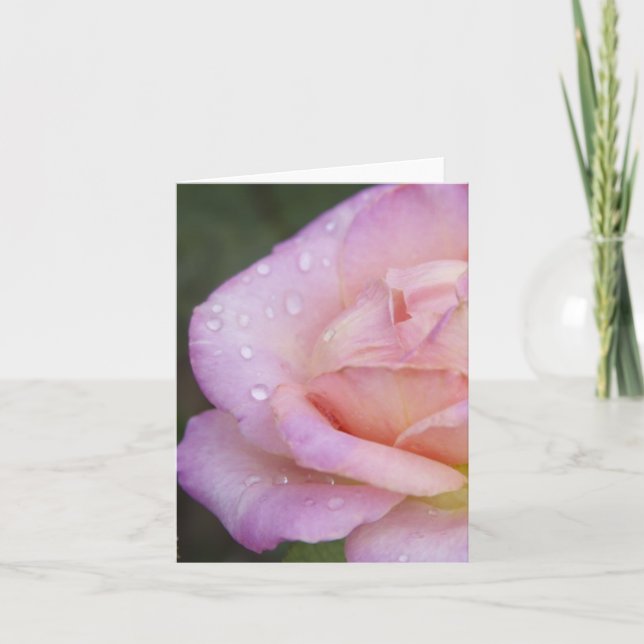 Pink Rose Photo Note Card (Front)