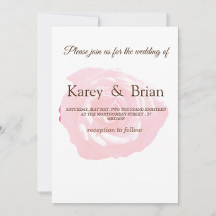 Pink Rose Photo Wedding Invitation Card