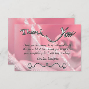 Pink Rose photograph Happy Retirement Thank You Card