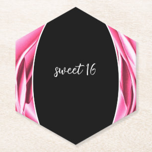 Pink Rose Pink Paper Coaster