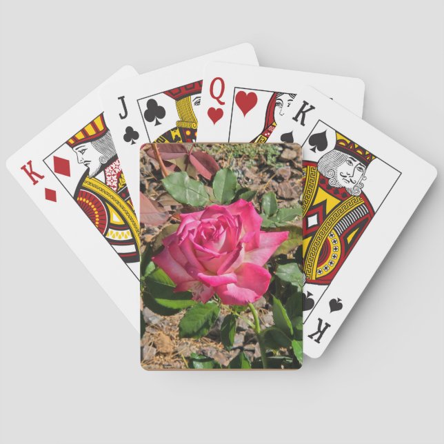 Pink Rose Playing Cards (Back)