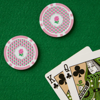 Pink Rose Poker Chips For Birthdays