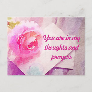 Pink Rose Postcard "You Are In My Prayers"