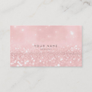 Pink Rose Powder Glitter Sparkly Stylist Vip Appointment Card