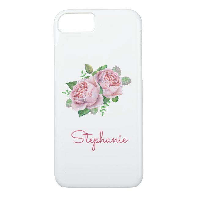 Pink Rose Pretty Watercolor Case-Mate iPhone Case (Back)
