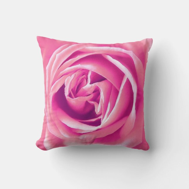 Pink rose print cushion (Front)