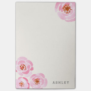 Pink Rose Print Post-It Notes