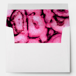 Pink Rose Quartz Agate Geodes abstract pattern Envelope