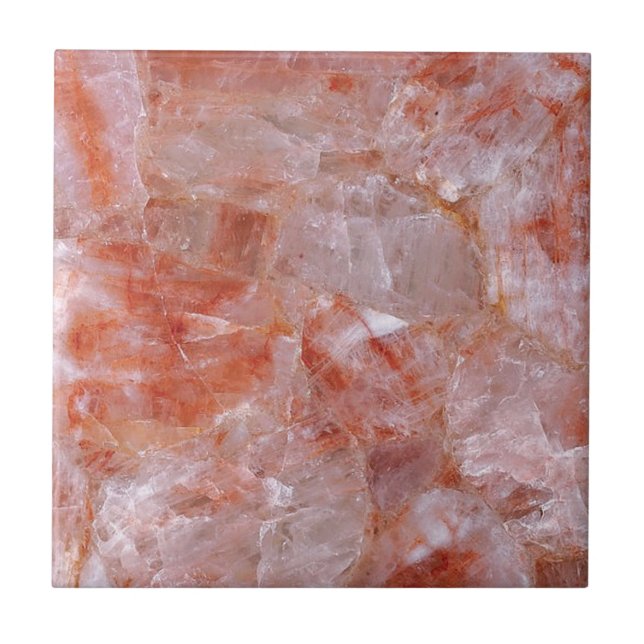 Pink Rose Quartz Gemstone Print Tile (Front)
