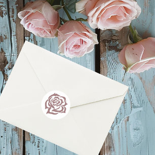 Pink Rose Regency Tribal Classic Round Sticker