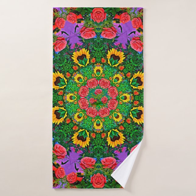 Pink Rose Rings  Bath Towel (Bath Towel)