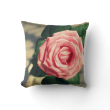 Pink rose, romantic cushion