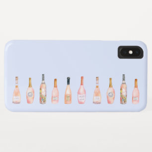 Pink rosé rose wine bottle watercolor illustration Case-Mate iPhone case